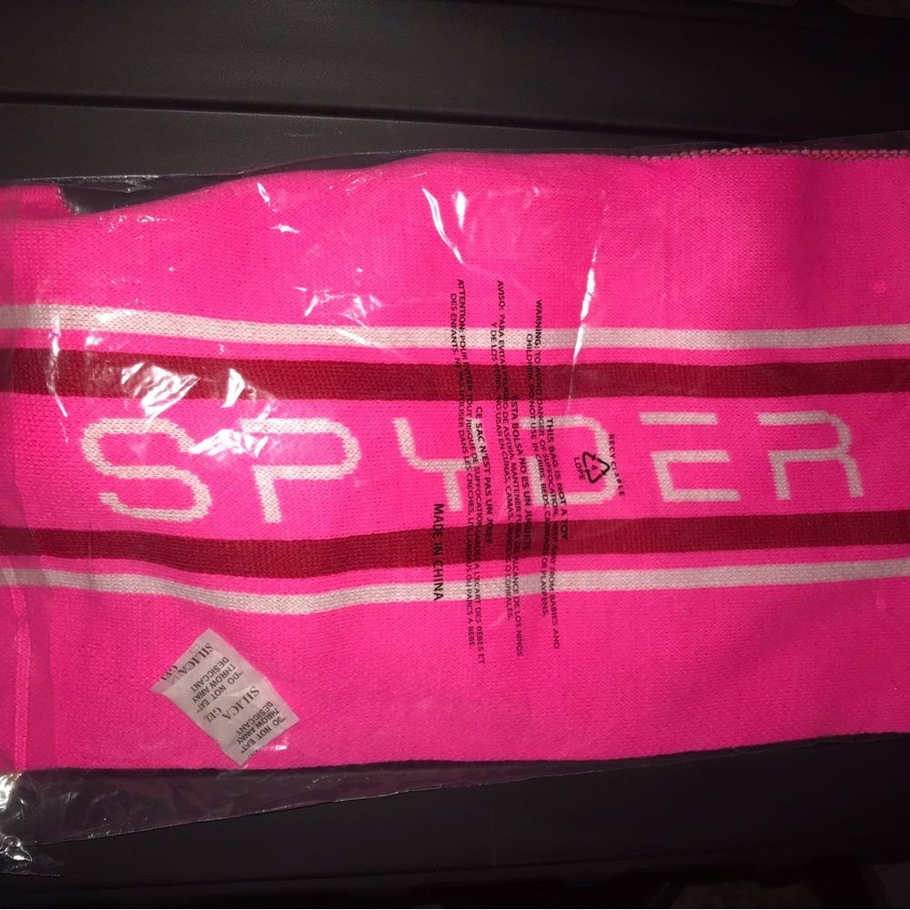 Spyder Jacquard Logo Striped Scarf NWT - Picture 4 of 4